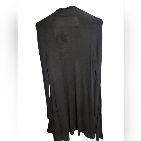 Eileen Fisher Black Drapey Open Front Long Cardigan, Size M NEW w/o TAG - Picture 6 of 7